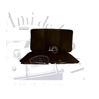Garniture de banquette avant 2cv en targa noir, assise + dossier en 2 parties