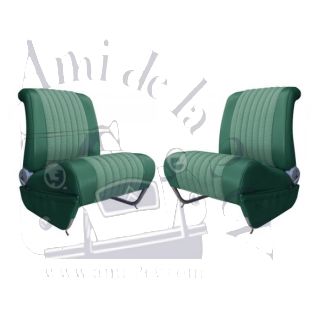 Garnitures de siège avant gauche + droit Ami 6 Club en tissu diamanté vert et skai vert