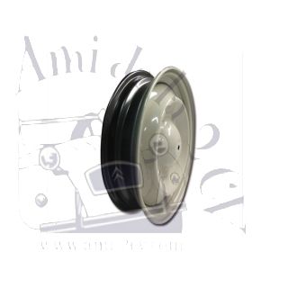 Ensemble de 4 jantes 2cv 380 peintes en gris attention défaut de peinture point de rouilles par endroit Livraison offerte en france continentale