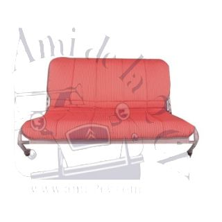 Jeu de bayadère renforcé rouge pour banquette arrière pliable 2cv