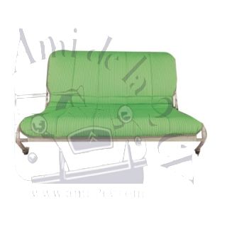 Jeu de bayadère renforcé vert pour banquette arrière 2CV pliable