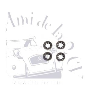 Lot de 4 clips de fixation de chevrons sur le capot de la 2cv