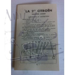 Notice d'utilisation pour 2cv 1949 et 1950