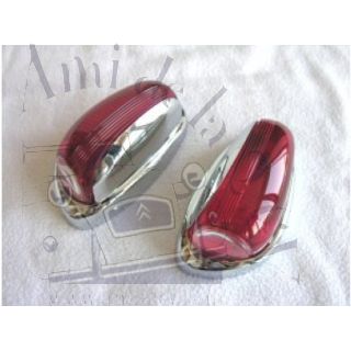 Paire de cabochons de clignotants chromés 2cv ancienne