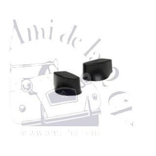 Paire de capuchons en plastique noir de poignées droite et gauche de porte arrière 2cv4 et 2cv6