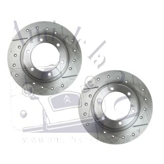 Paire de disques de freins ventilés pour 2cv, Dyane, Méhari, Acadiane, Ami 8