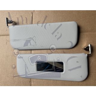 Paire de pare-soleils gauche et droit gris gaufrés 2cv copie de l'origine avec fixation métal