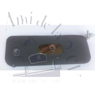 Pare soleil adaptable droit gris foncé avec miroir de courtoisie longueur et support longueur 35 cm