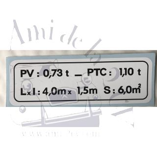Plaque de tare Ami 8 Service