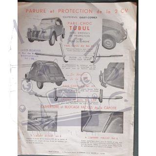 Publicité pour pare-chocs Tubul et autres équipements pour la 2cv par Galey-Cornex