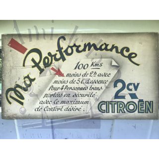 Publicité réclame sur les performances de la 2cv dans les années 50 2cv performance
