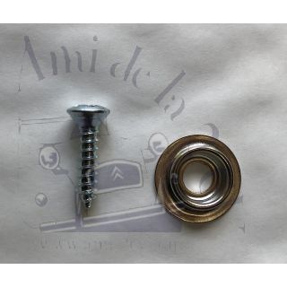 Rondelle de bouton pression de capote et sangle 2cv + vis 3.5 x 16