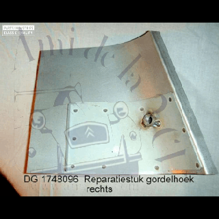 Tôle de réparation de support de ceinture arrière droite 2cv