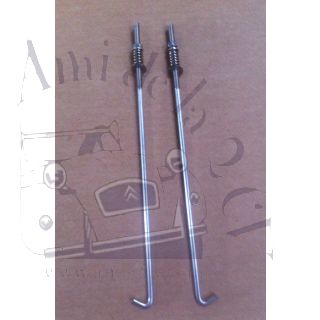 Paire de tirants de fixation de batterie 2cv avec écrous M5 et ressort longueur 24 cm